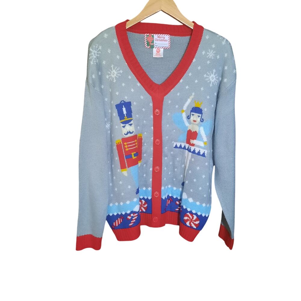 Merry Christmas Nutcracker Ugly Christmas Womens Pull-On Sweater Size XXL